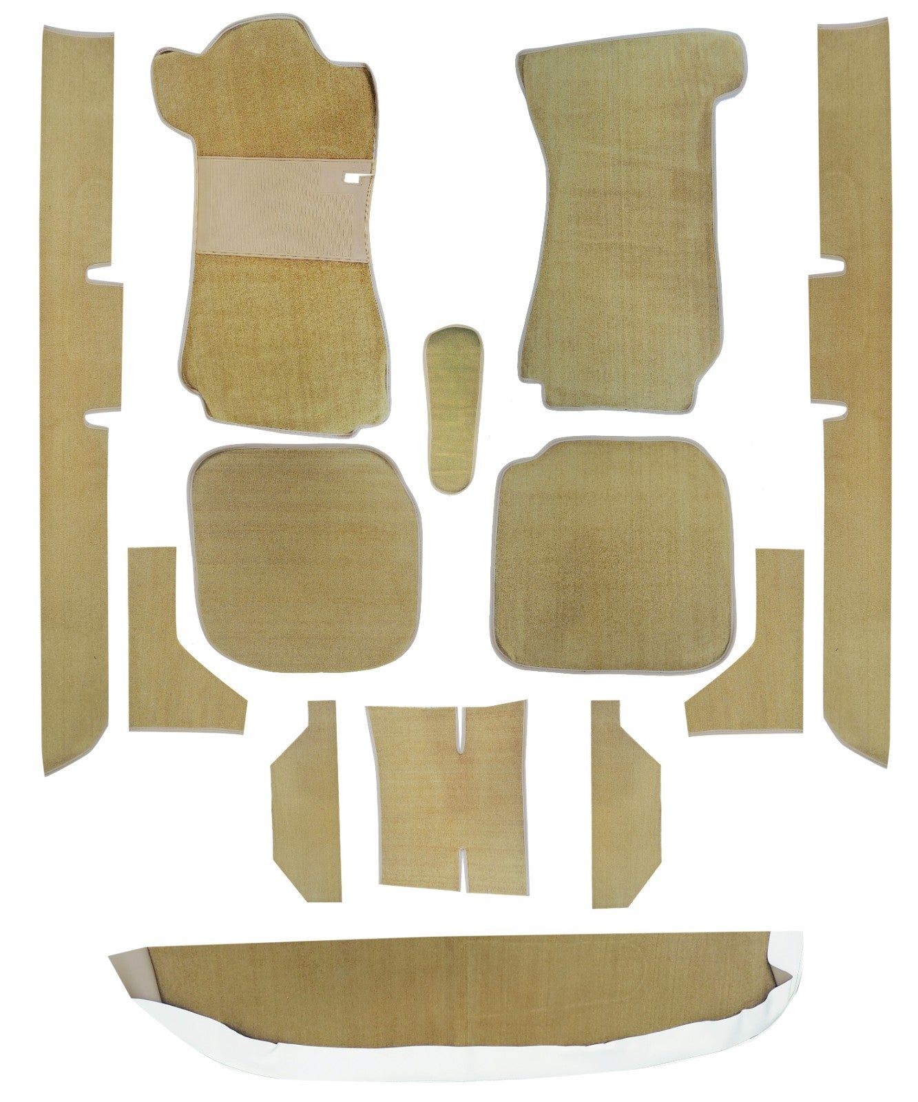 Teppichsatz Teppich für Mercedes W114 W115 Limousine Gummi Absatzschoner Beige