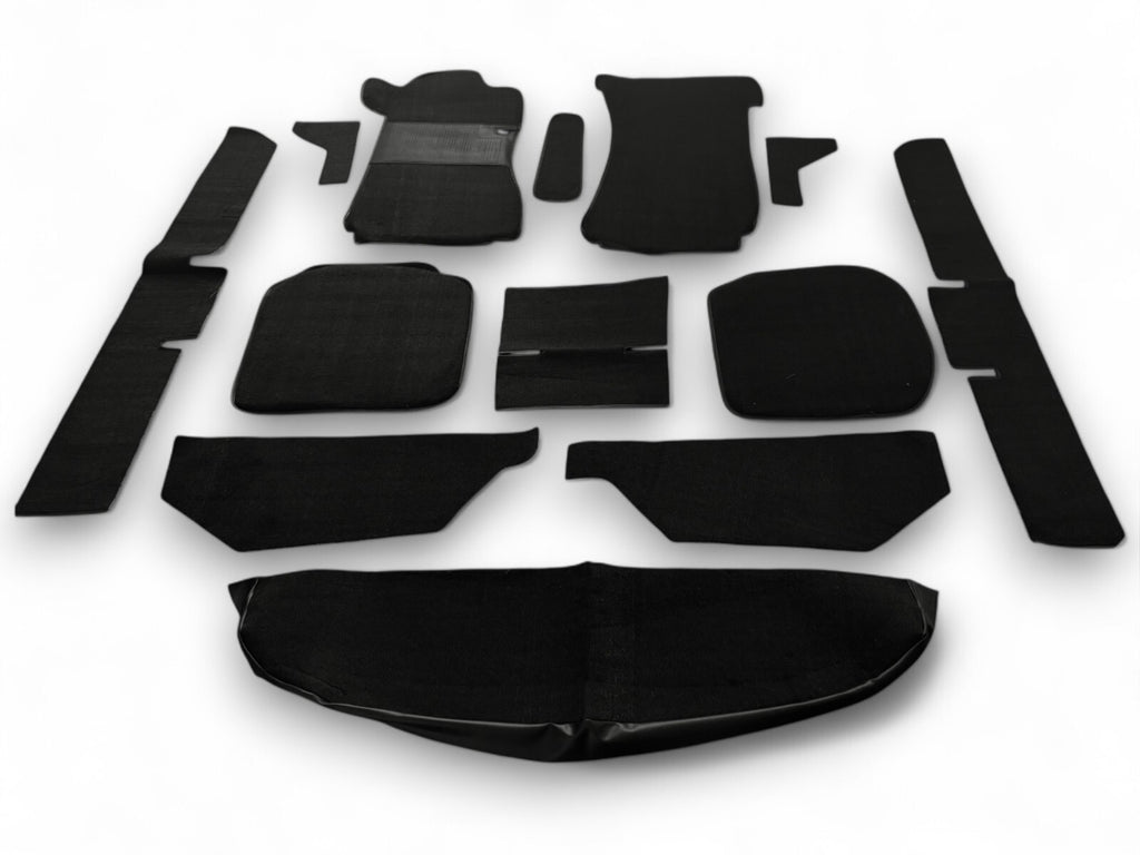Teppichsatz Teppich für Mercedes W114 W115 Limousine Gummi Absatzschoner schwarz
