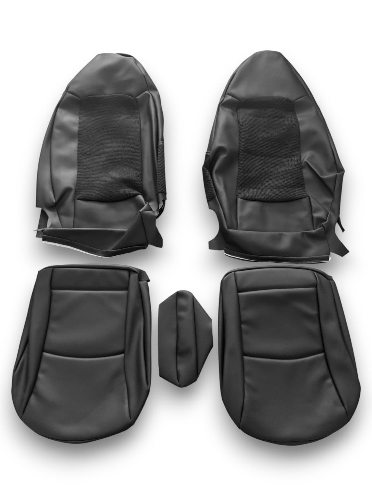 Sitzbezüge Bezüge Kunstleder schwarz für Smart 451 fortwo Coupe & Cabrio 07 - 15