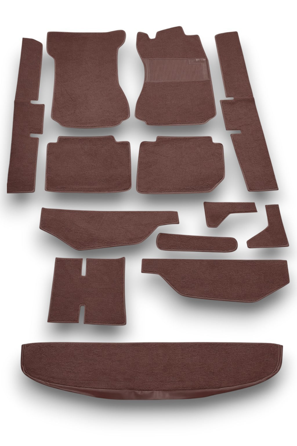 Teppichsatz Teppich für Mercedes W114 W115 Limousine Gummi Absatz Braun RHD
