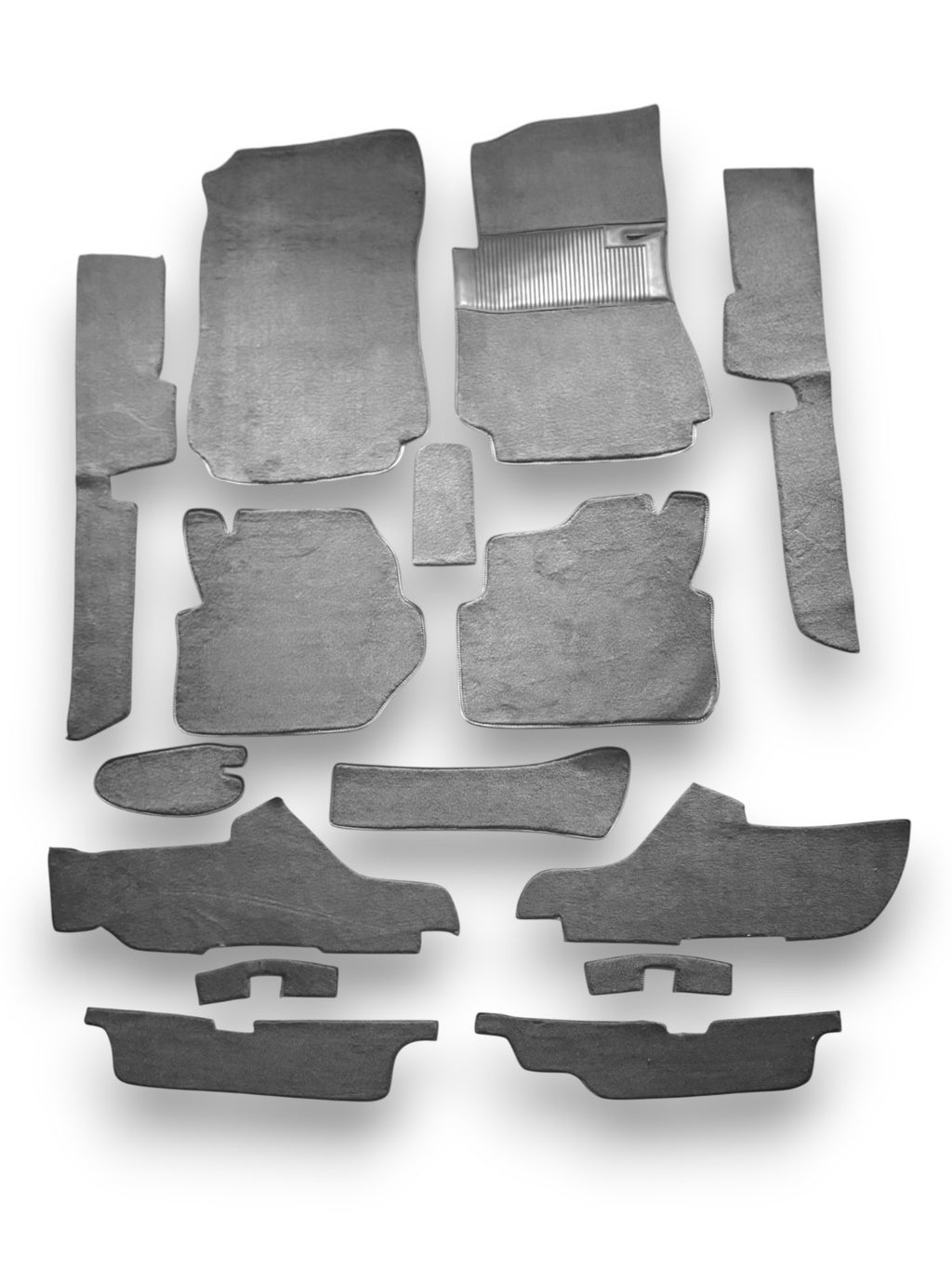 Teppichsatz Teppich für Mercedes W123 Coupe Gummi Absatzschoner Grau RHD