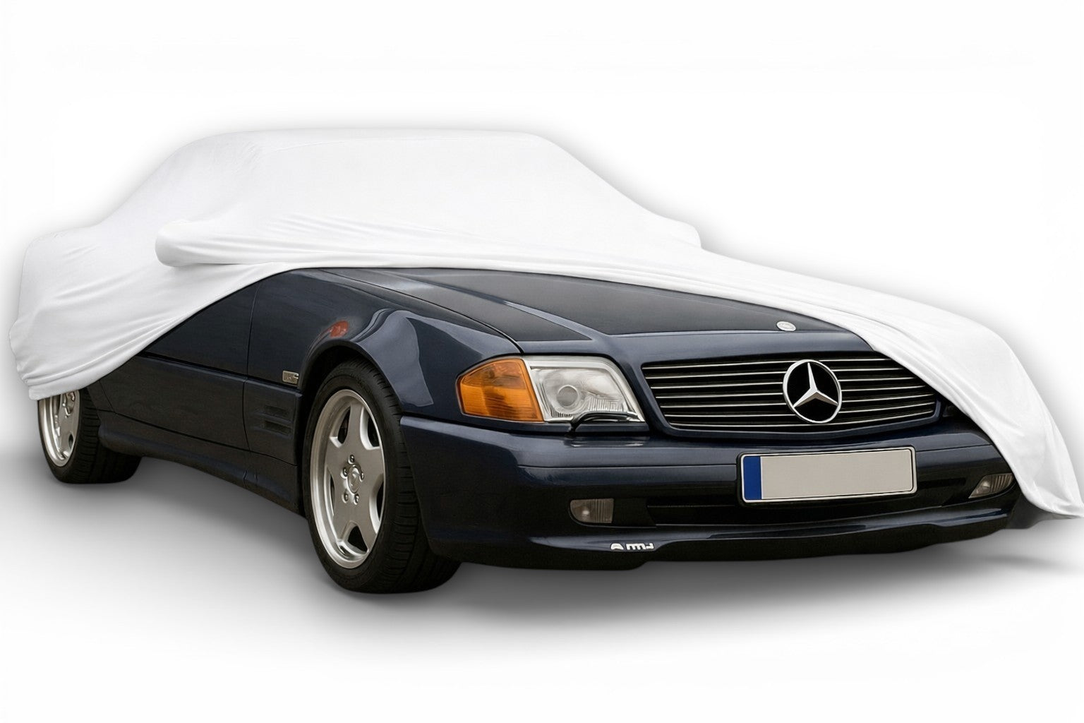 Ganzgarage Indoor Stretch Cover Carcover für Mercedes Benz SL R129 Weiß.