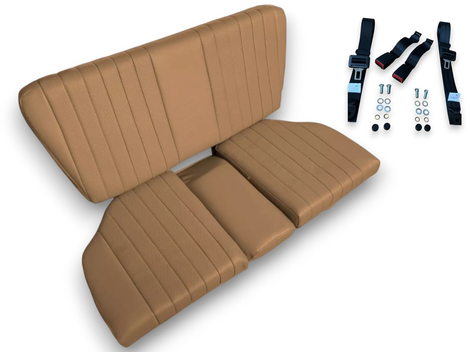 Rückbank Notsitz Kindersitz + Sicherheitsgurte für Mercedes-Benz SL R107 Dattel