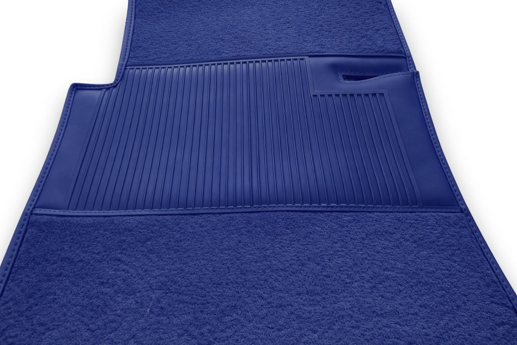 Teppichsatz Teppich für Mercedes W123 Coupe Gummi Absatzschoner Blau RHD