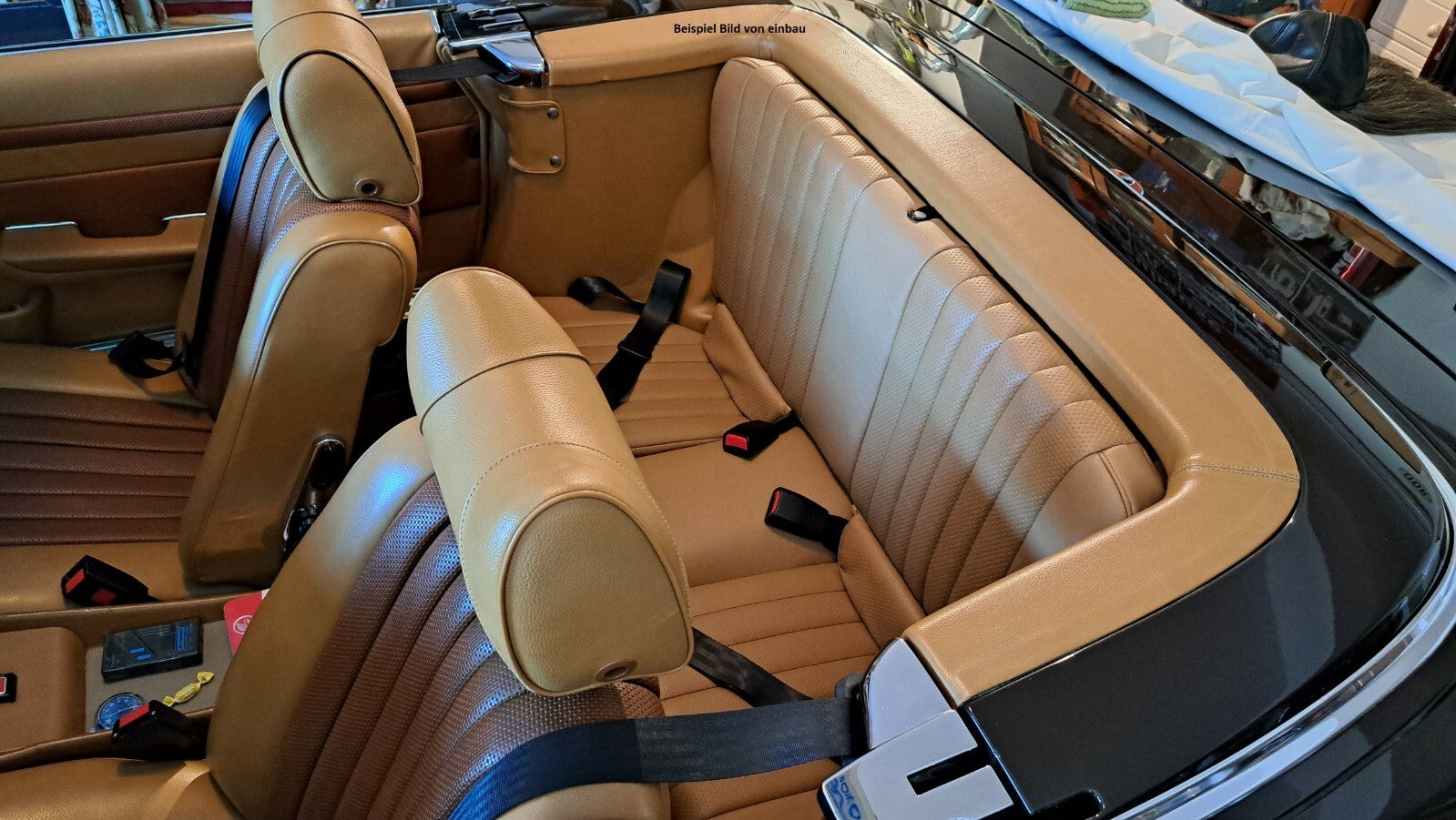 Rückbank Notsitz Kindersitz für Mercedes SL 107 klappbar originalgetreu Schwarz