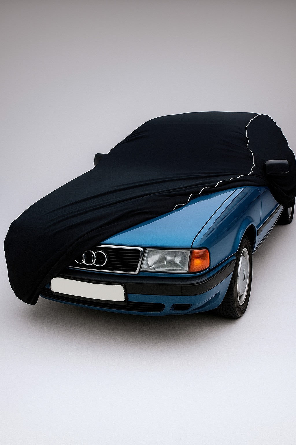 Ganzgarage Indoor Stretch Cover Carcover für Audi 80 Limousine Schwarz