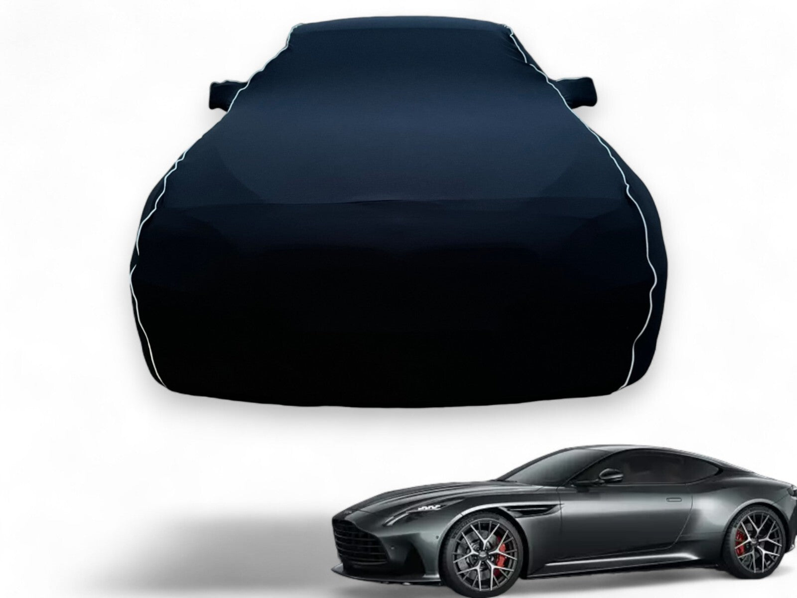 Ganzgarage Indoor Stretch Cover Carcover für Aston Martin DB 12 Schwarz