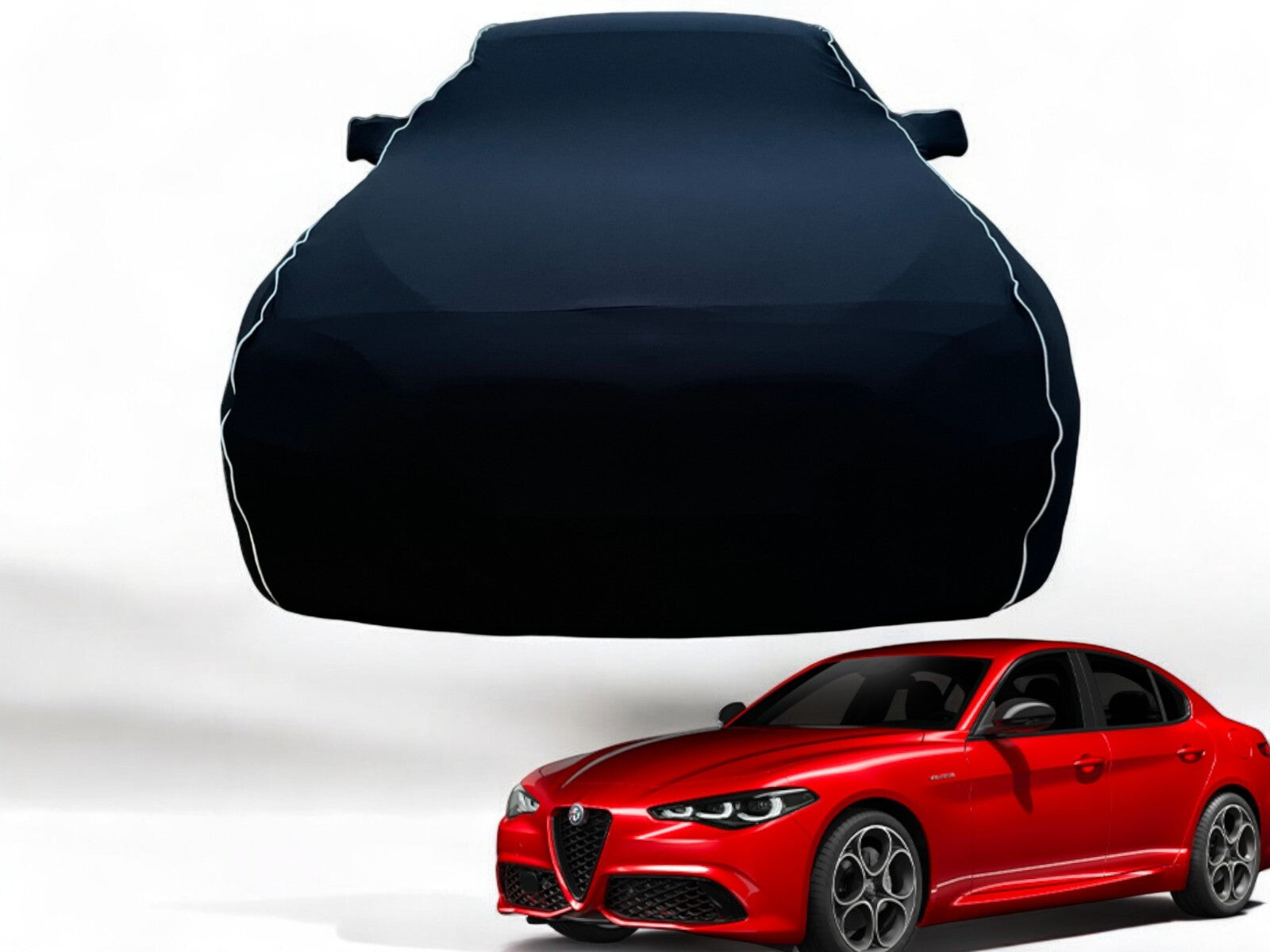 Ganzgarage Indoor Stretch Cover Carcover für Alfa Romeo Giulia Schwarz