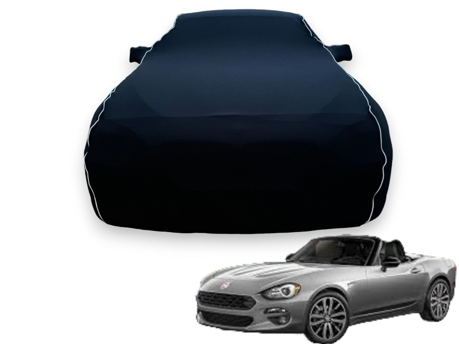 Ganzgarage Indoor Stretch Cover Carcover für Abarth 124 Spider Schwarz.