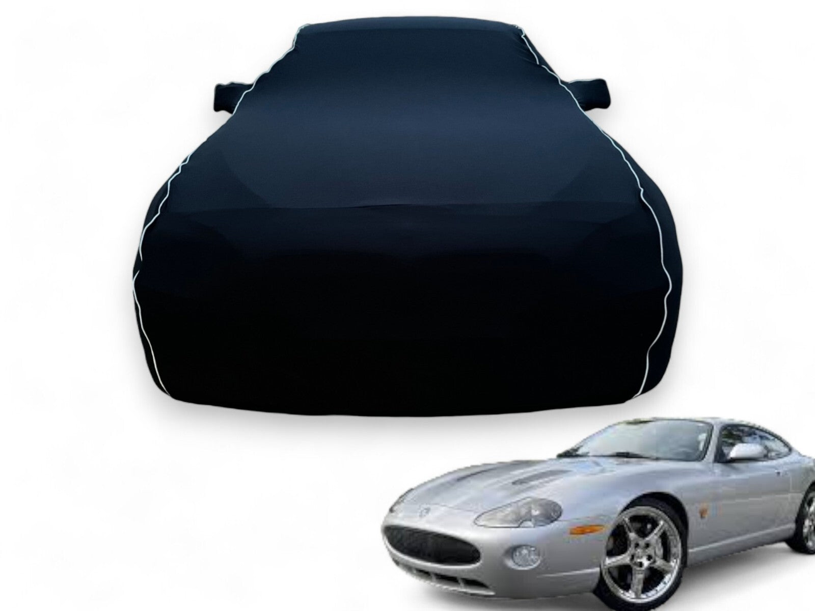 Ganzgarage Indoor Stretch Car Cover Schwarz für Jaguar XK8 XKR 2006 Schwarz