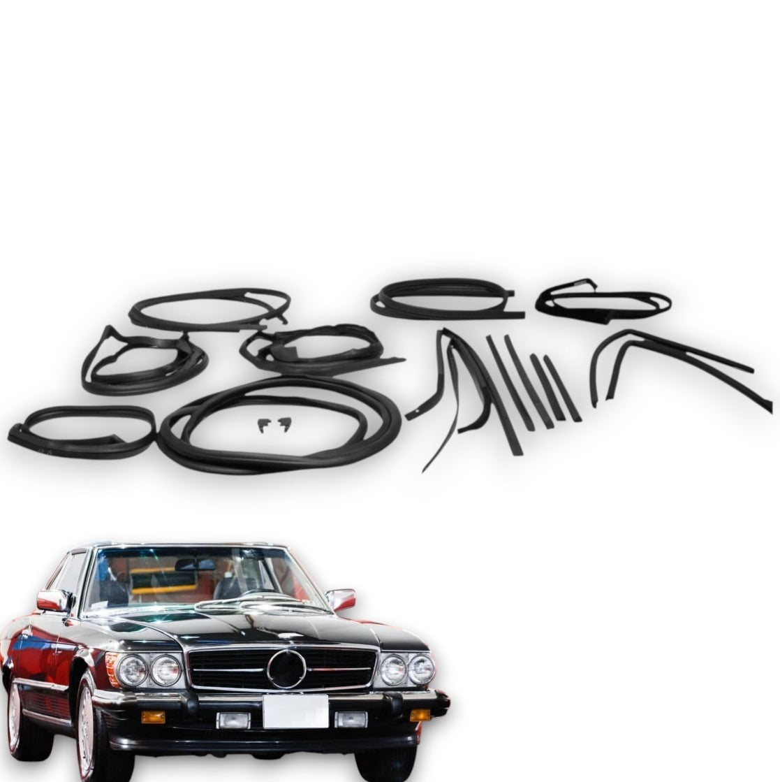 Dichtsatz Dichtungen rubber seal für Mercedes SL W107 R107 Set 17 Dichtungen