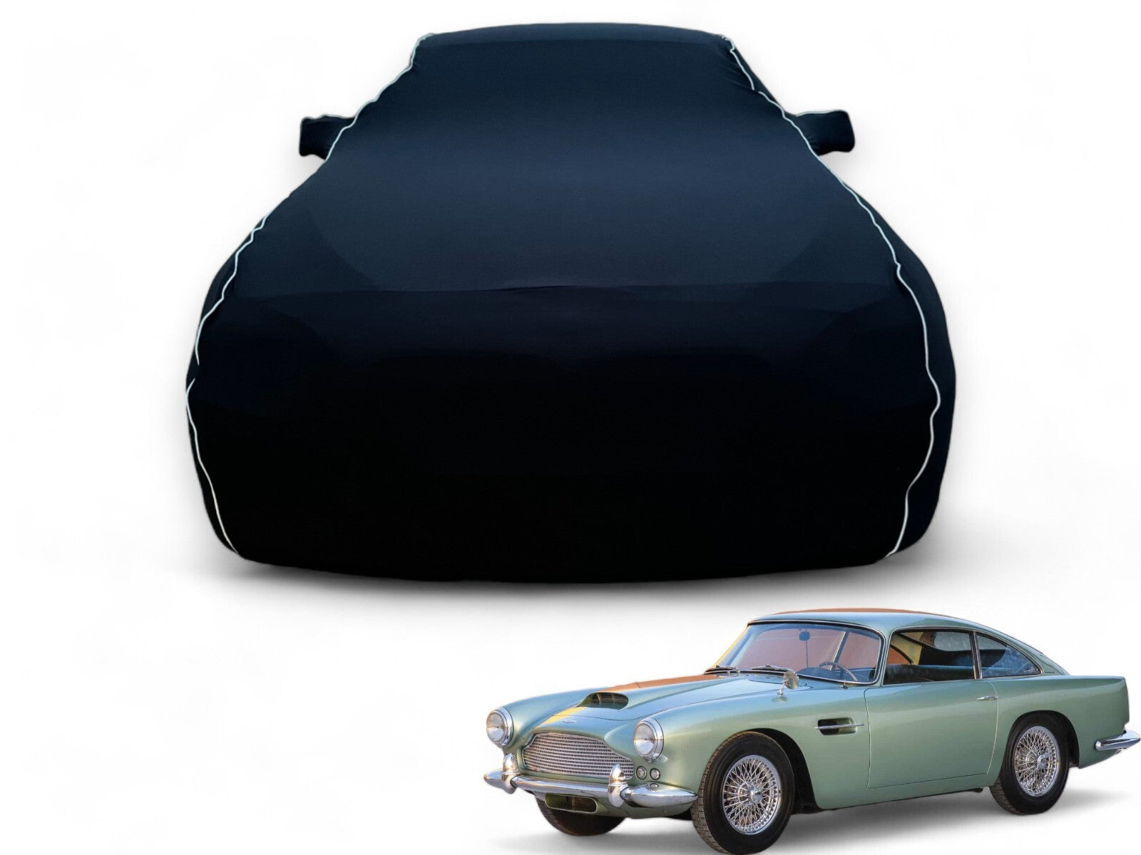 Ganzgarage Indoor Stretch Car Cover Schwarz für Aston Martin DB4 DB5 DB6 DBS V8