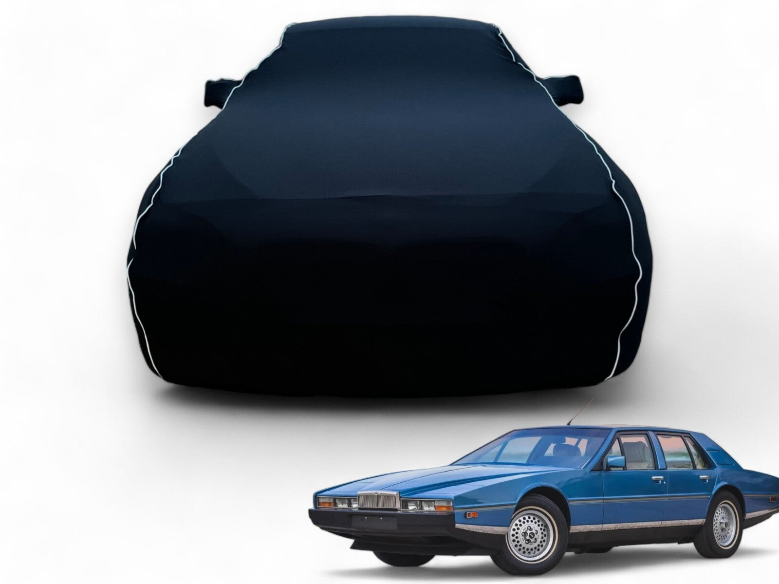 Ganzgarage Indoor Stretch Cover Carcover für Aston Martin Lagonda Schwarz.