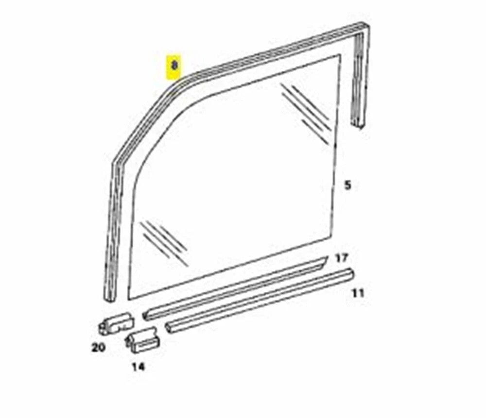 Fenster Dichtung Fensterführung für Mercedes W114 W115 /8 4-Teilig