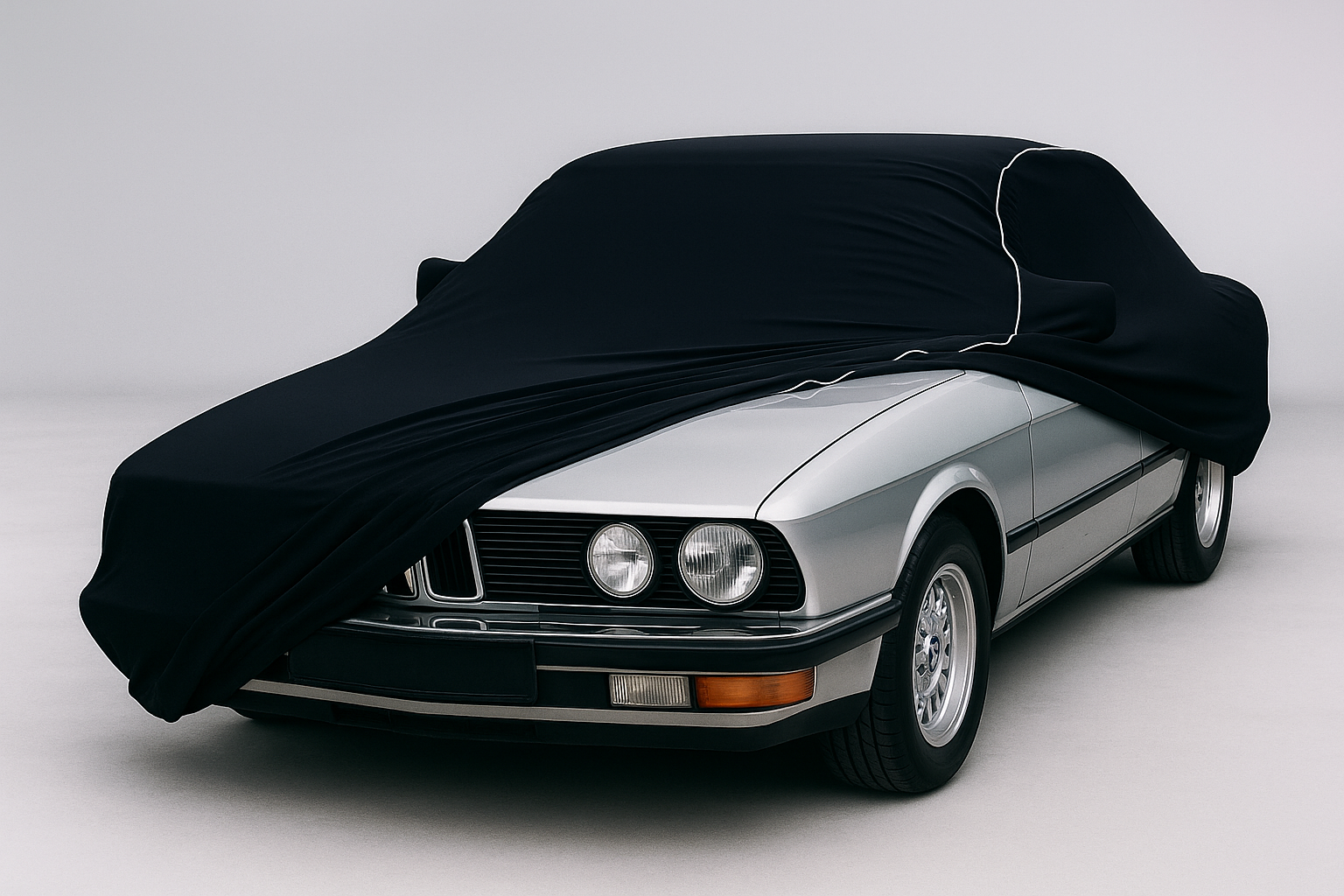 Ganzgarage Indoor Stretch Cover Carcover für Bmw 5er E12 E28 Schwarz