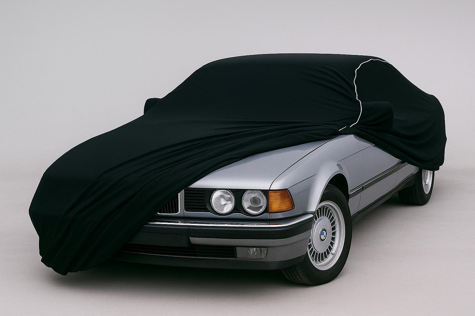 Ganzgarage Indoor Stretch Cover Carcover für BMW E32 Schwarz