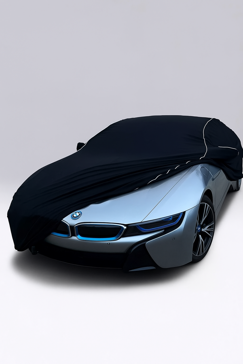 Ganzgarage Indoor Stretch Cover Carcover für Bmw i8 Schwarz