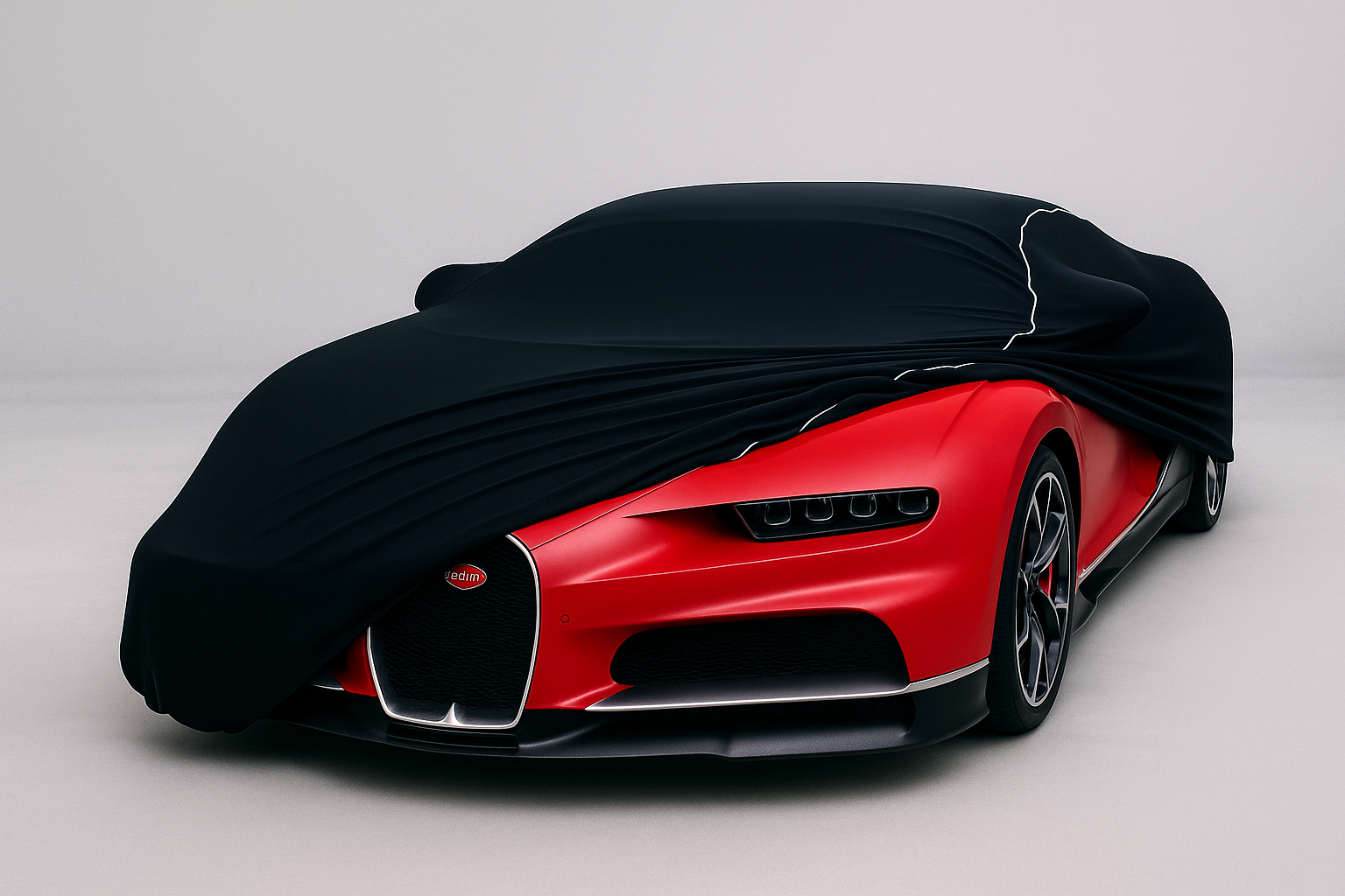 Ganzgarage Indoor Stretch Cover Carcover für Bugatti Chiron Schwarz
