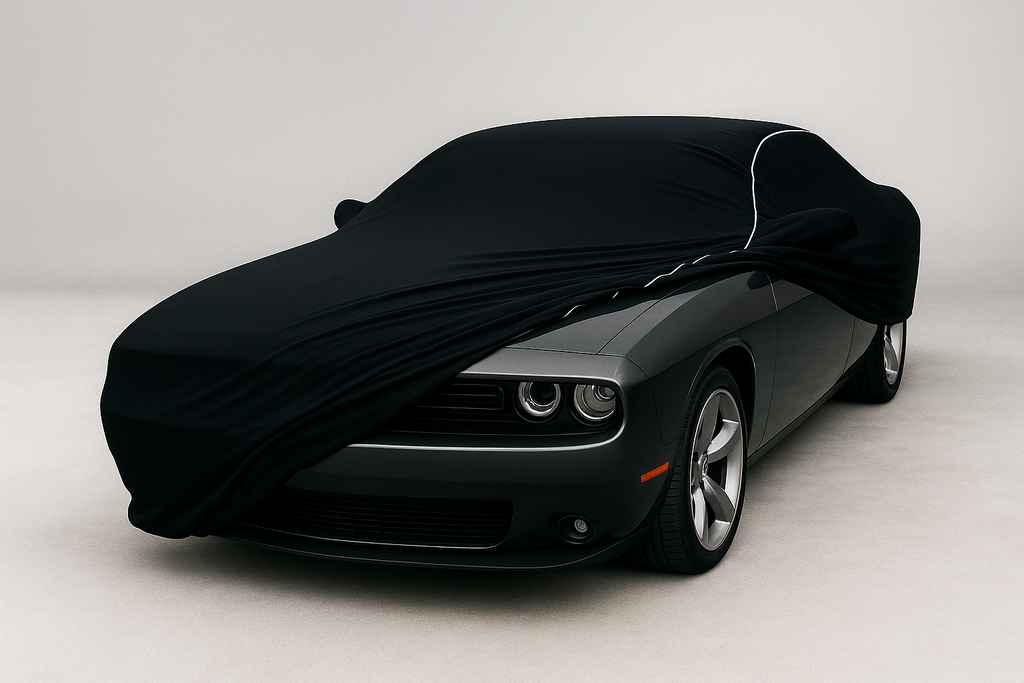 Ganzgarage Indoor Stretch Cover Carcover für Dodge Challenger Schwarz