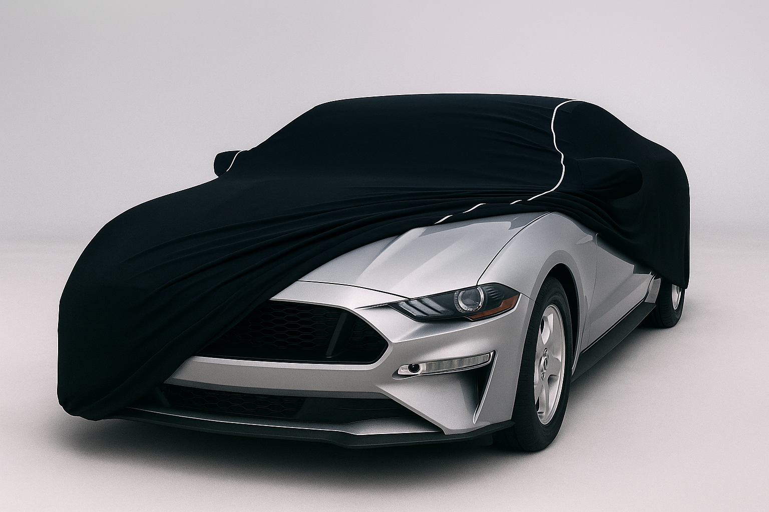Ganzgarage Indoor Stretch Cover Carcover für Ford Mustang Schwarz.