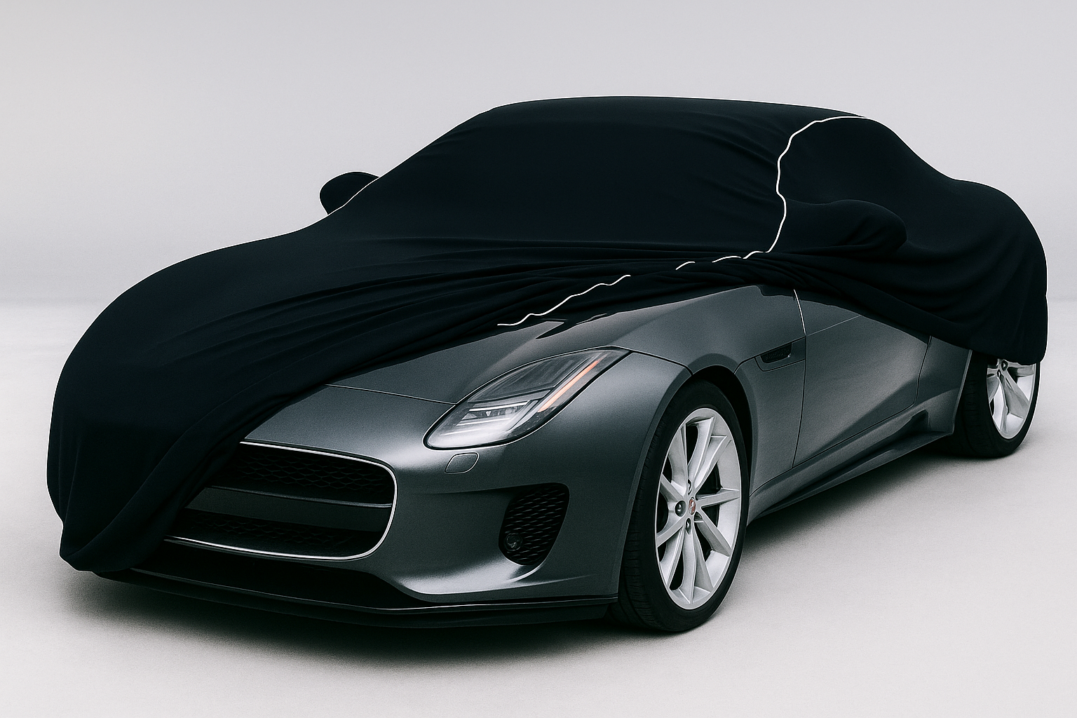 Ganzgarage Indoor Stretch Cover Carcover für Jaguar F Type Cabrio Schwarz