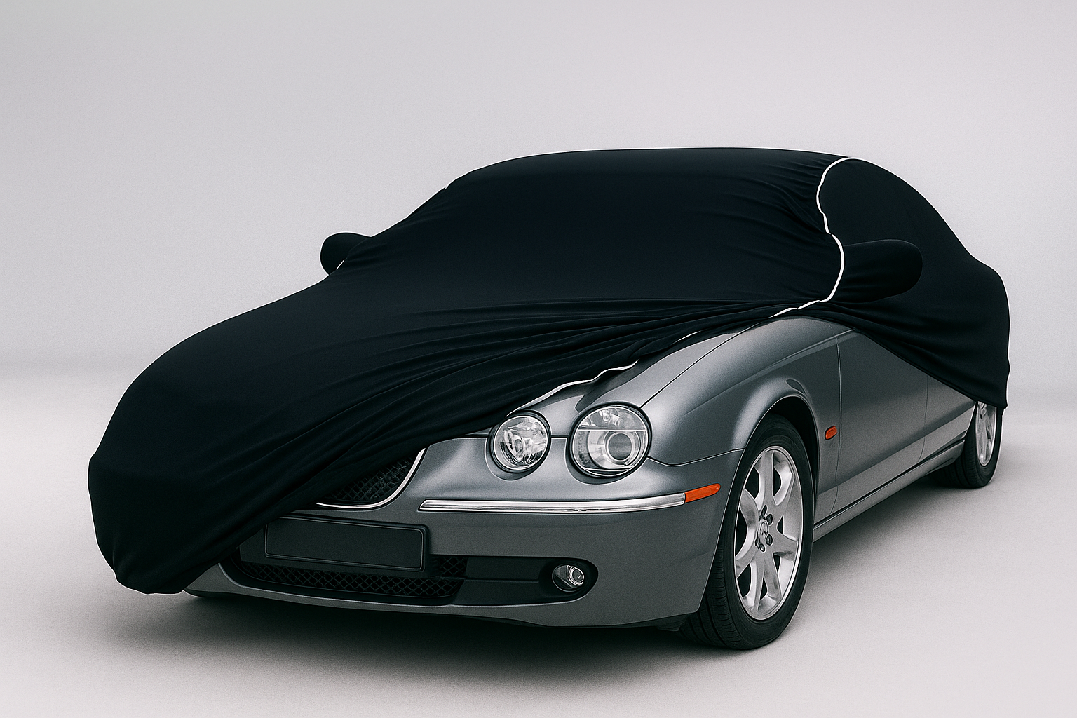 Ganzgarage Indoor Stretch Cover Carcover für Jaguar S Type Schwarz