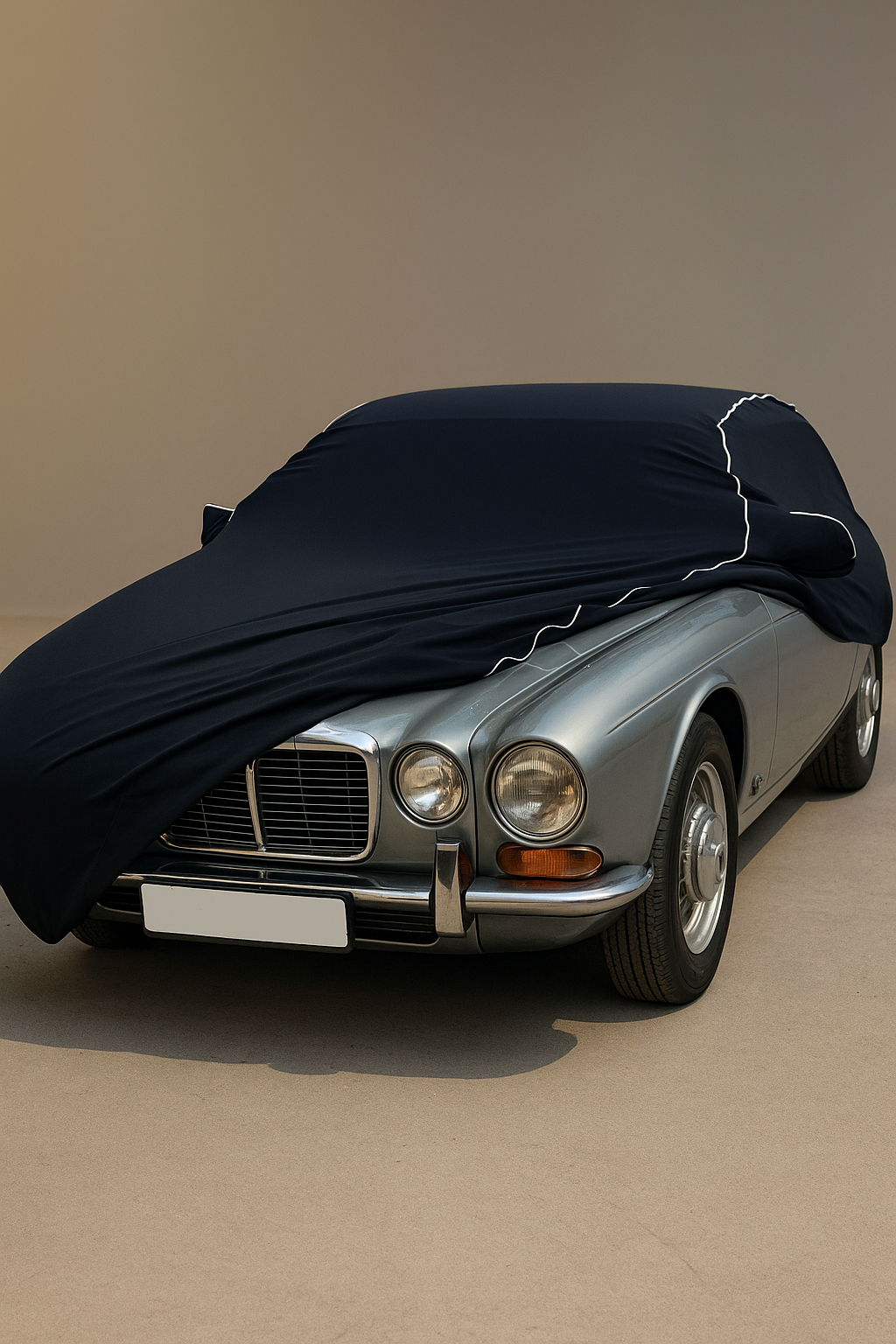 Ganzgarage Indoor Stretch Cover Carcover für Jaguar XJ6 Series 2 Coupe Schwarz