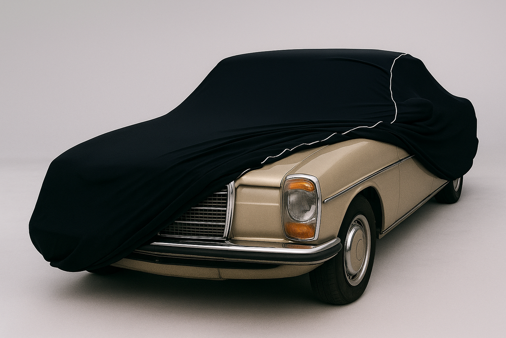 Ganzgarage Indoor Stretch Cover Carcover für Mercedes Benz  W114 Schwarz.