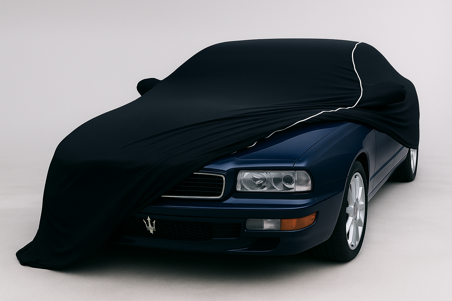 Ganzgarage Indoor Stretch Cover Carcover für Maserati Quattroporte V Schwarz.