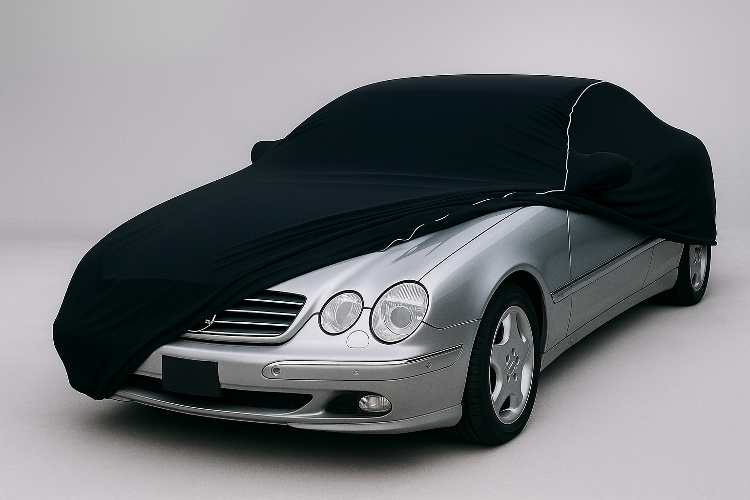 Ganzgarage Indoor Stretch Cover Carcover für Mercedes CL C215 Schwarz