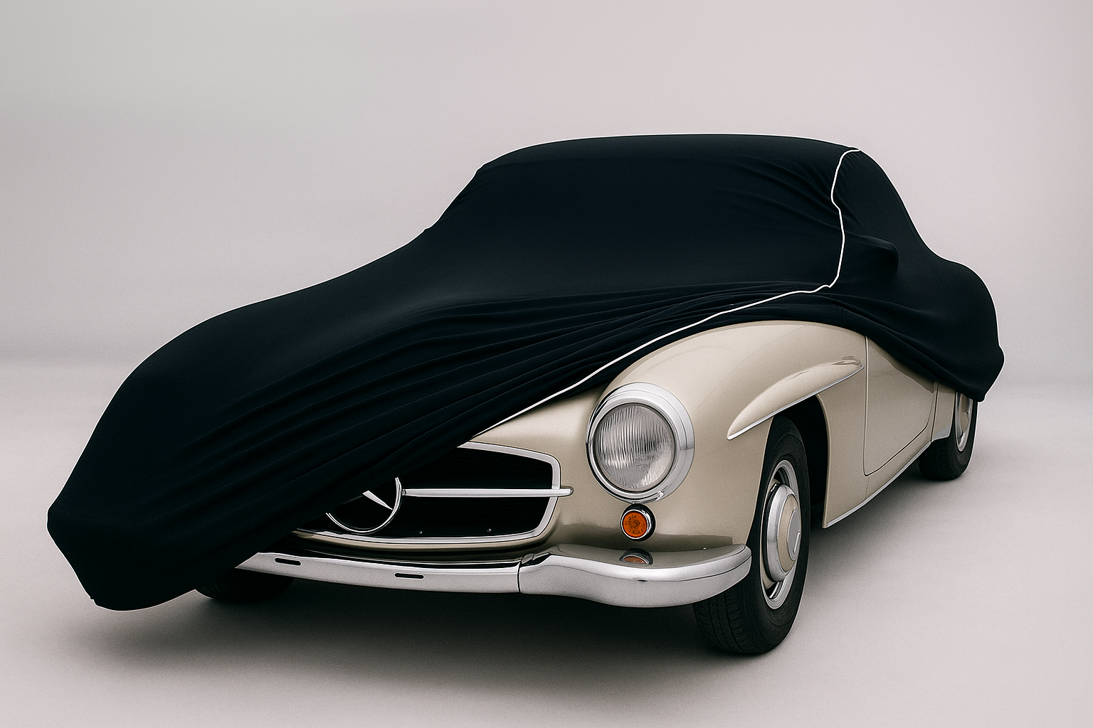 Ganzgarage Indoor Stretch Cover Carcover für Mercedes W121 Schwarz