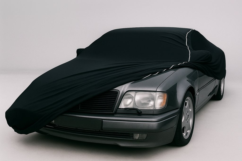 Ganzgarage Indoor Stretch Cover Carcover für Mercedes W124 Schwarz