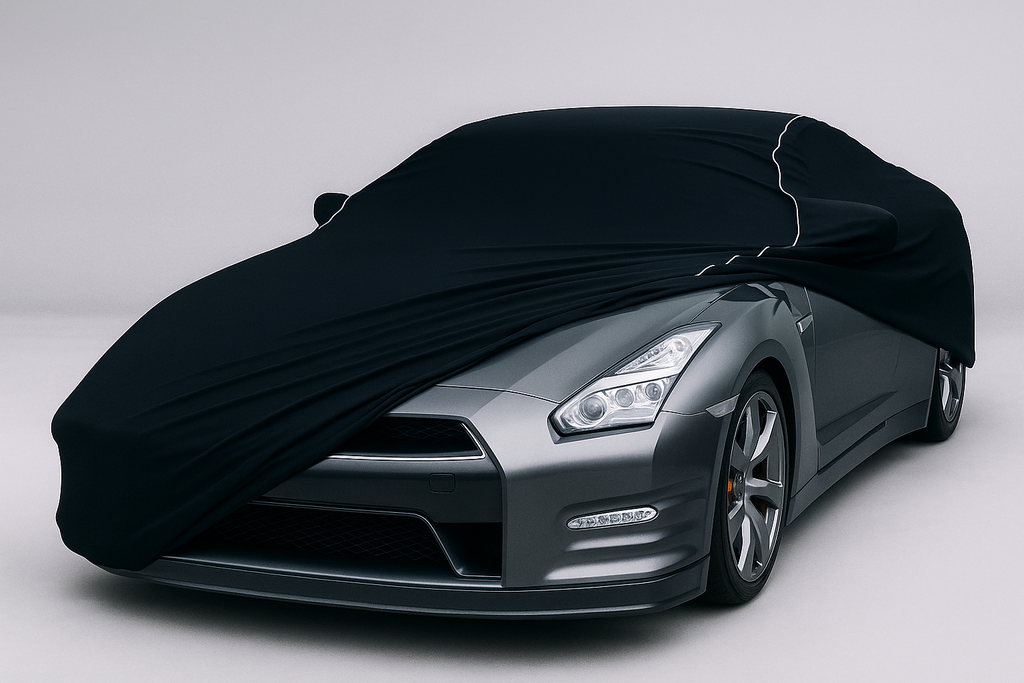 Ganzgarage Indoor Stretch Cover Carcover für Nissan GT-R R35 Schwarz