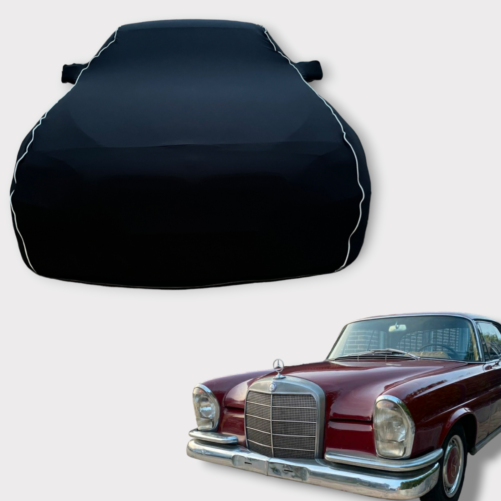 Ganzgarage Indoor Stretch Cover Carcover für Mercedes Benz W111 Coupe Schwarz