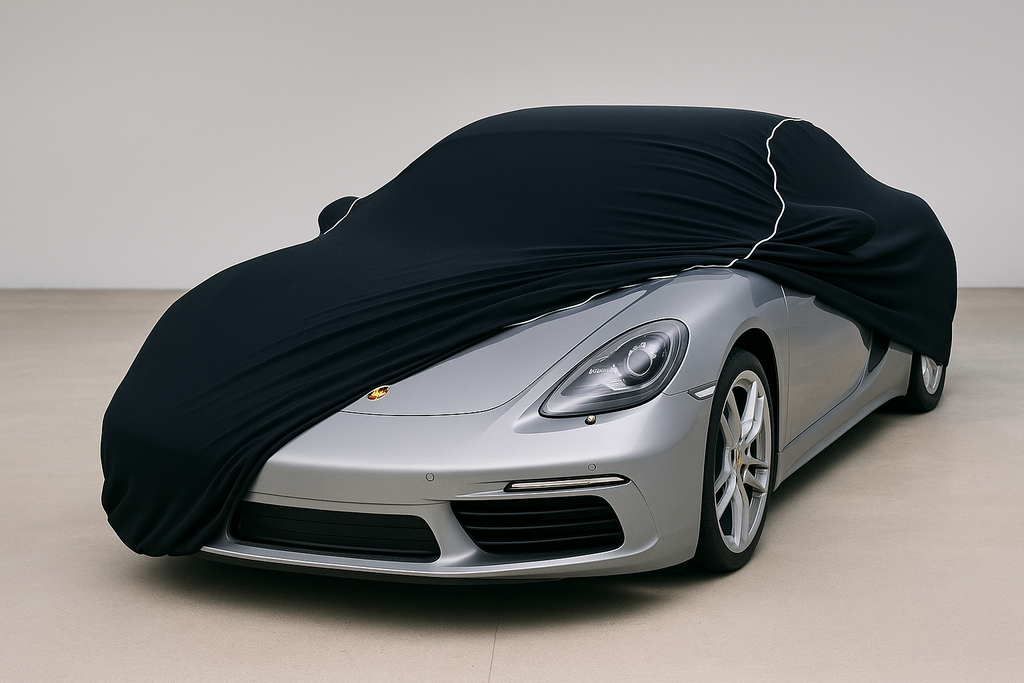 Ganzgarage Indoor Stretch Cover Carcover für Porsche 718 Boxster Schwarz