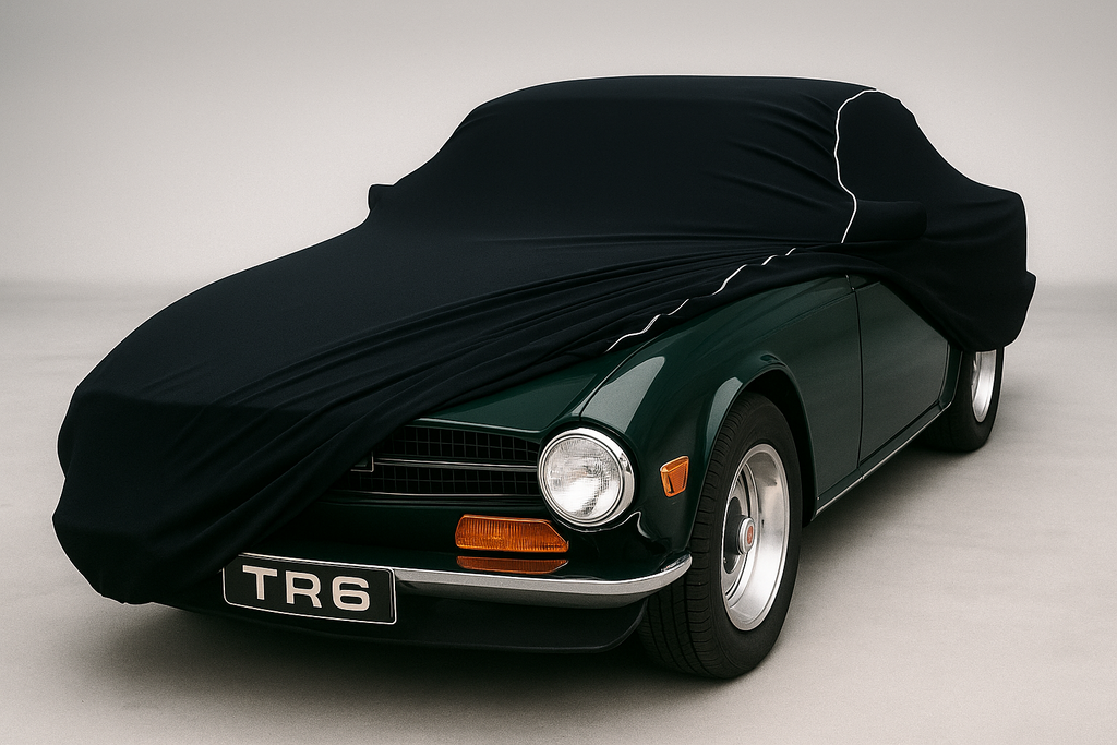 Ganzgarage Indoor Stretch Cover Carcover für Triumph TR6 Schwarz