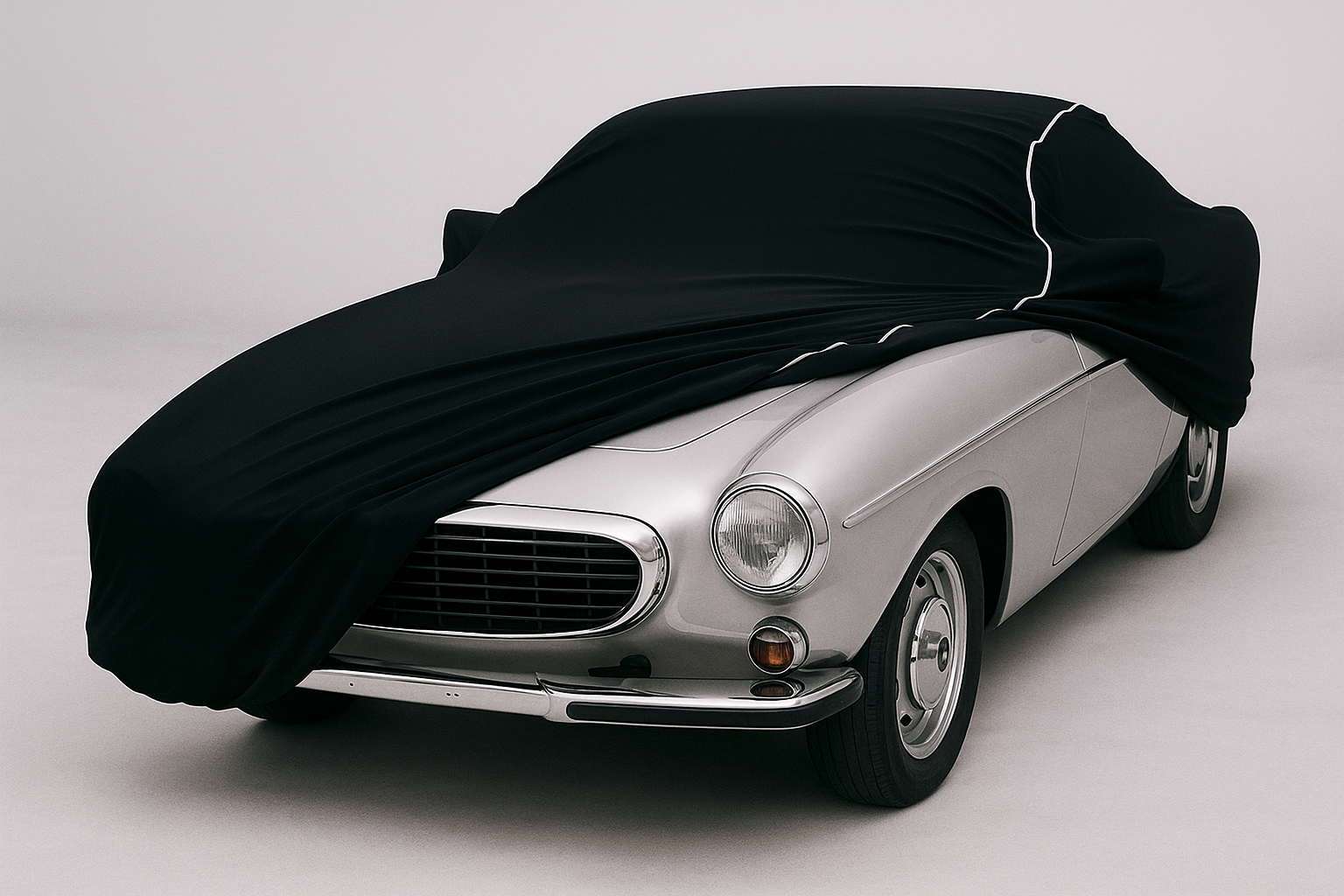 Ganzgarage Indoor Stretch Cover Carcover für Volvo P1800 S Schwarz