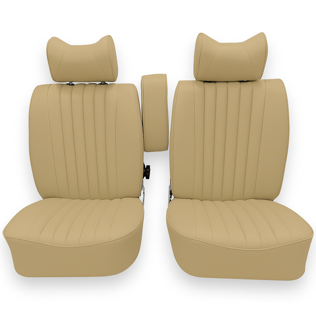 Sitzbezüge Bezüge für die Vordersitze für Mercedes Benz SL R107 beige bis 1984.