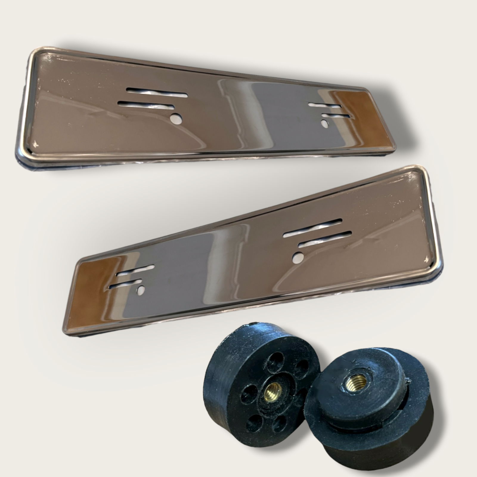 Kennzeichenhalter Chrom für Mercedes SL107 W108 W123 W114 W115 W116 W126.