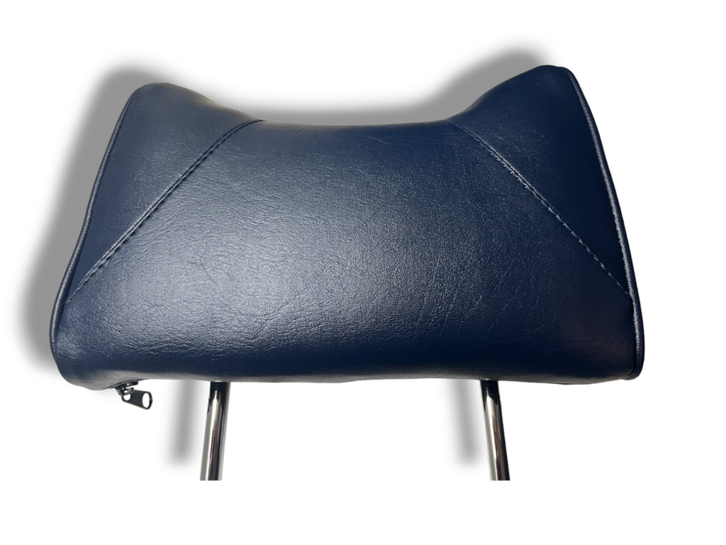 Kopfstützen Hasenohr für Mercedes SL R107 W123 W114 W115 W126 etc Blau vorne