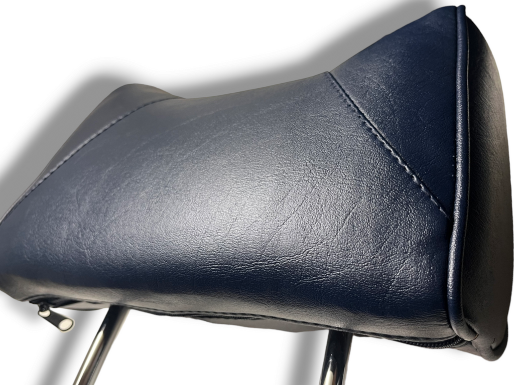 Kopfstützen Hasenohr für Mercedes SL R107 W123 W114 W115 W126 etc Blau vorne