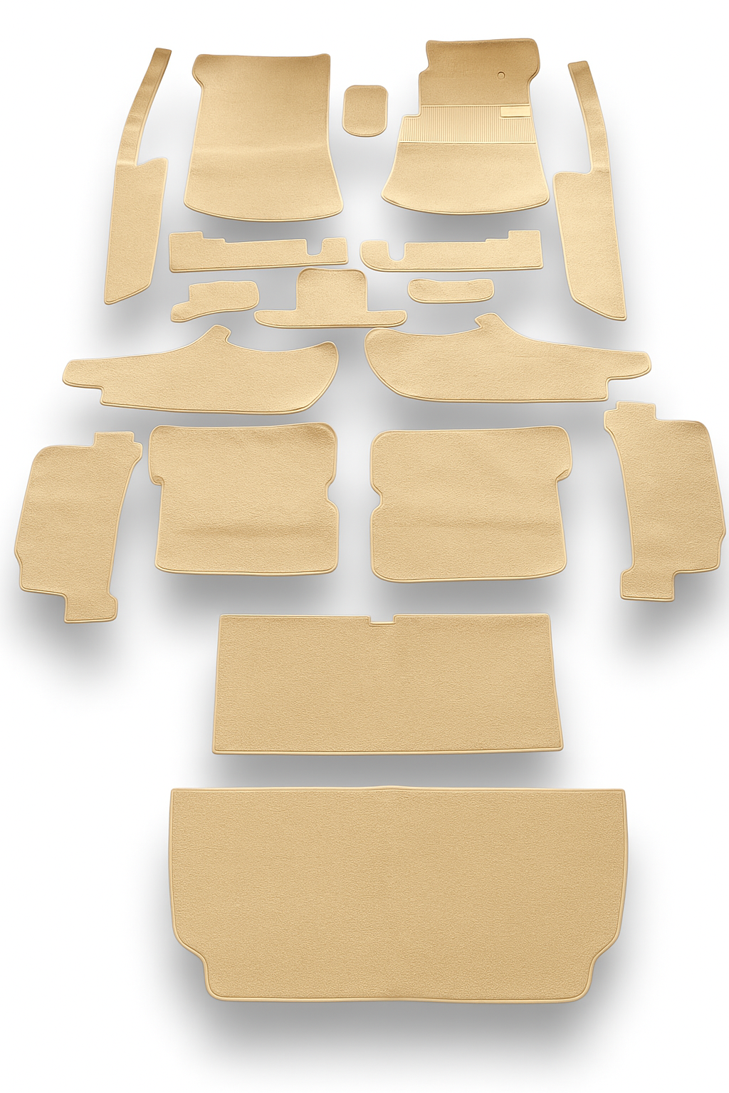 Teppichsatz Teppich für Mercedes SL107 R107/W107 Gummi Absatzschoner Beige RHD