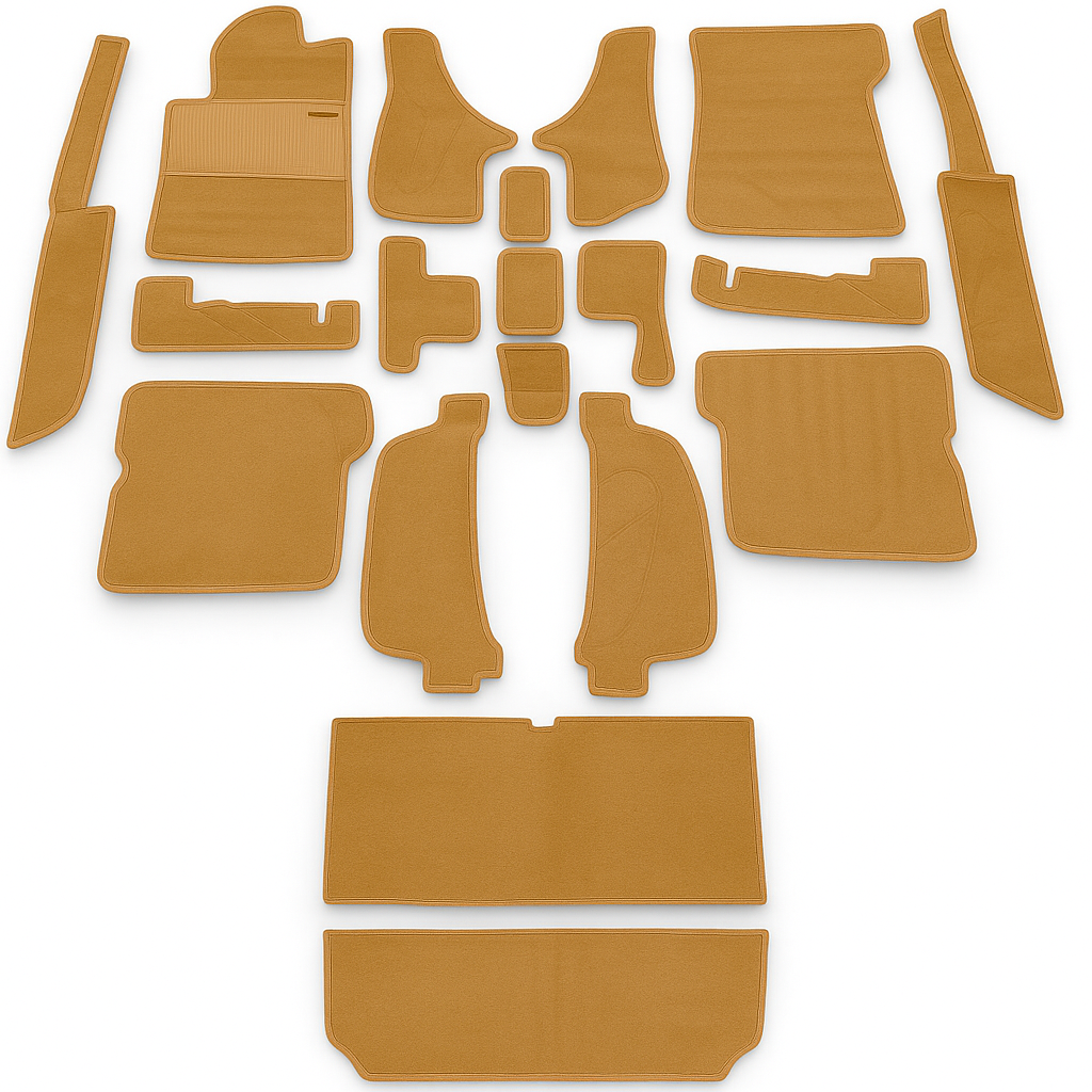 Teppichsatz Teppich für Mercedes SL107 R107/W107 Gummi Absatzschoner Dattel
