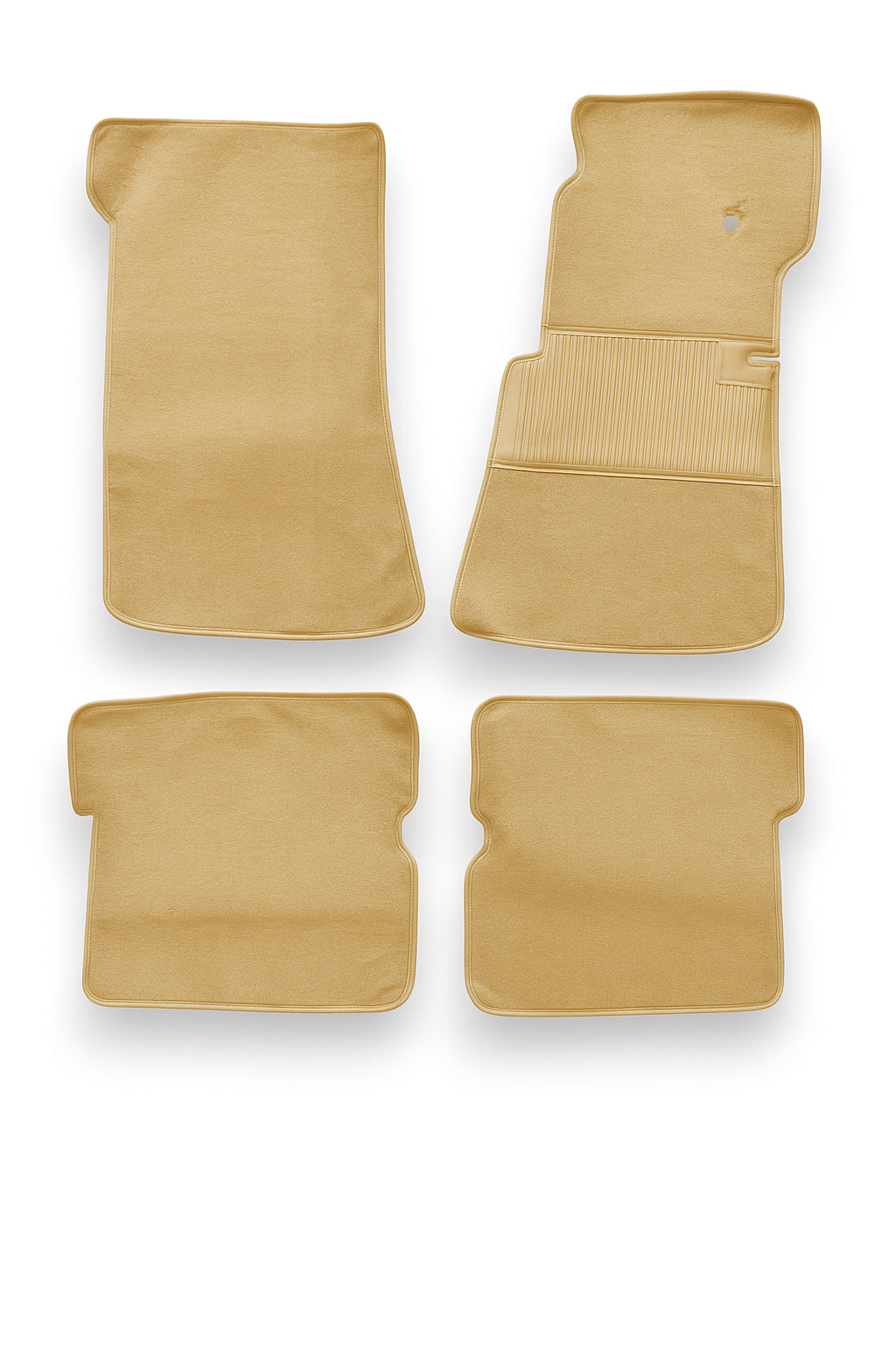 Teppichsatz Teppich für Mercedes SL107 R107/W107 Gummi Absatzschoner Beige RHD
