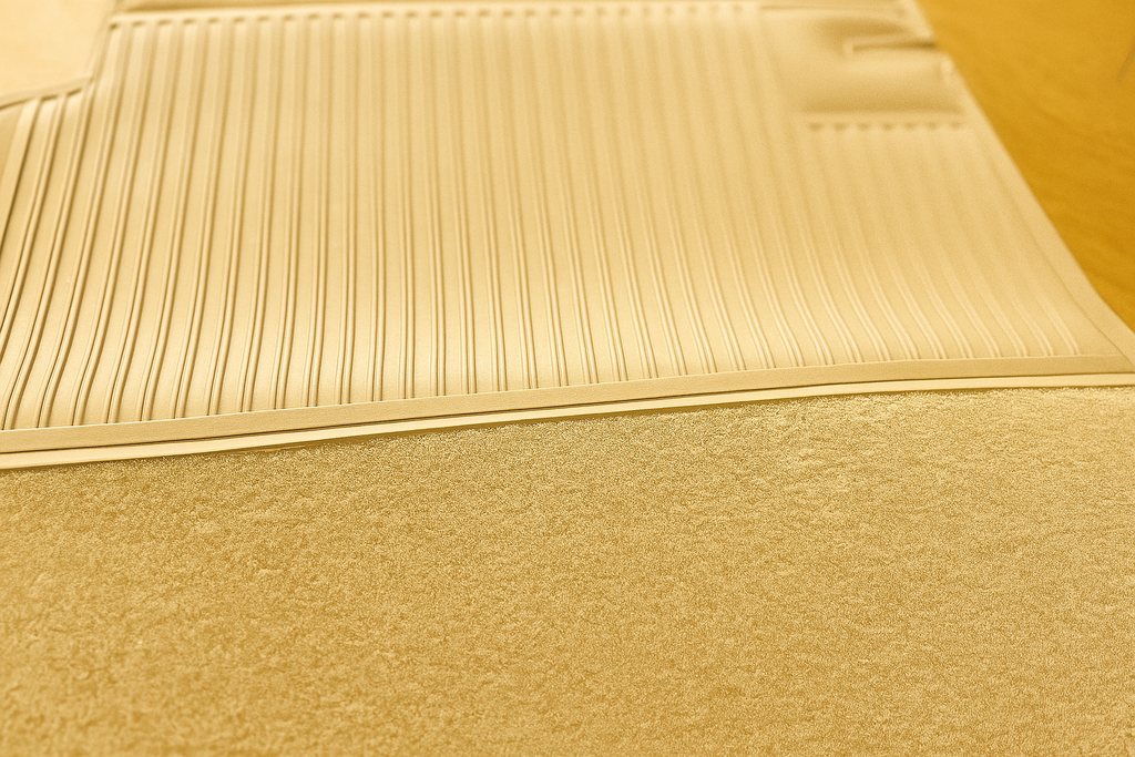 Teppichsatz Teppich für Mercedes W114 W115 Coupe Gummi Absatzschoner Beige