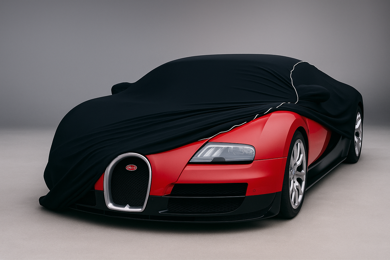 Ganzgarage Indoor Stretch Cover Carcover für Bugatti Veyron Schwarz