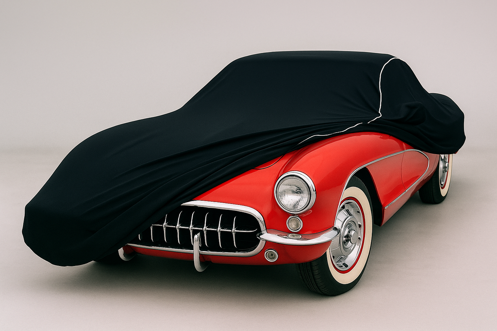 Ganzgarage Indoor Stretch Cover Carcover für Chevrolet Corvette C1 Schwarz