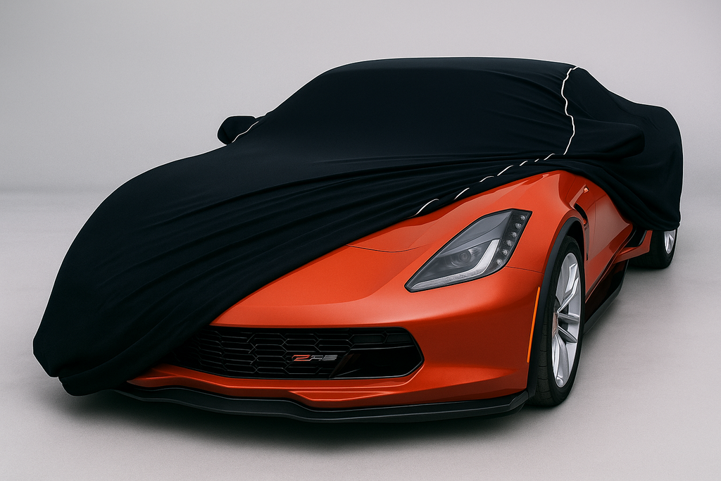 Ganzgarage Indoor Stretch Cover Carcover für Corvette Z06 Schwarz