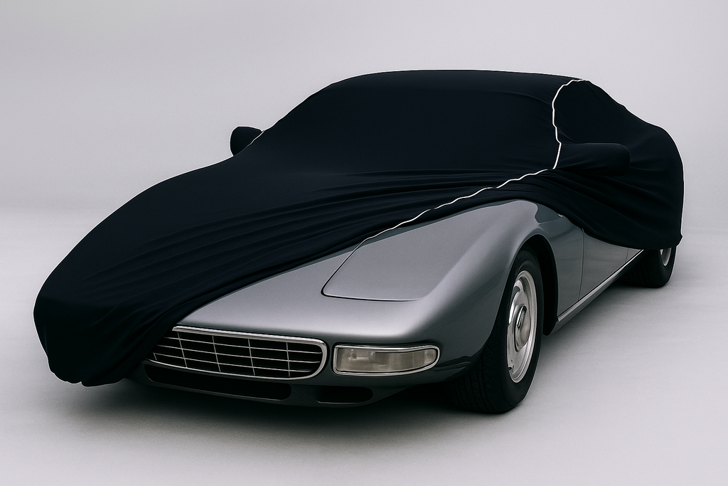 Ganzgarage Indoor Stretch Cover Carcover für Ferrari 365 GT Schwarz.