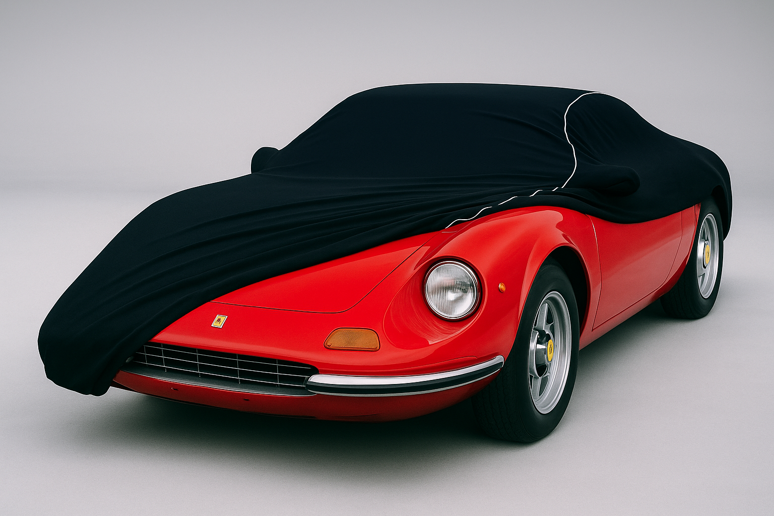 Ganzgarage Indoor Stretch Cover Carcover für Ferrari Dino 208 GT Schwarz.